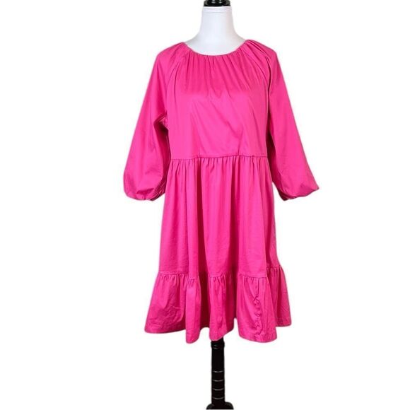 Chico’s Women’s Bahamian Pink Balloon Sleeve Dress, Size 12 (Chico’s 2), NWT - Picture 3 of 12